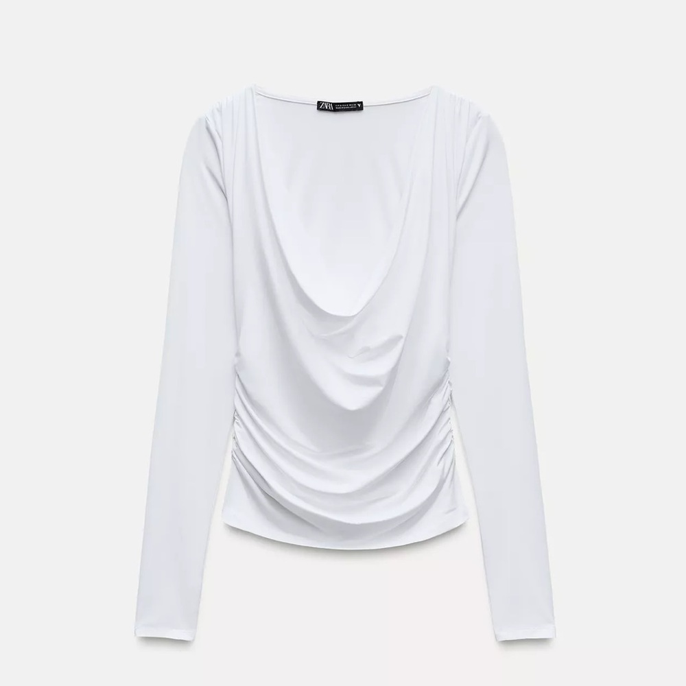NWT Drapped Polyamide Top